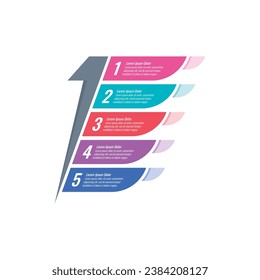 winged infographic template. five step briefing template. business, annual report, magazine, web, internet infographic template
