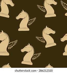 Winged knight a seamless texture on a light background