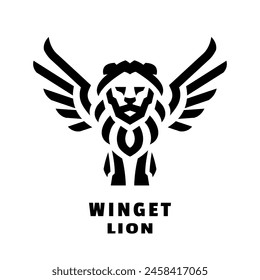 Winged lion logo. Vector illustration