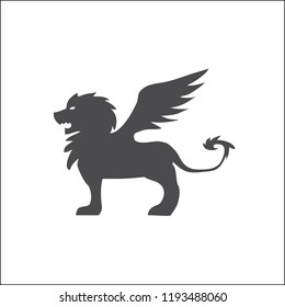 winged lion silhouette