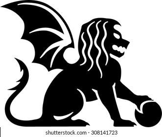 Winged Lion Sitting