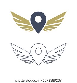 Winged Location Pin.  location pin 