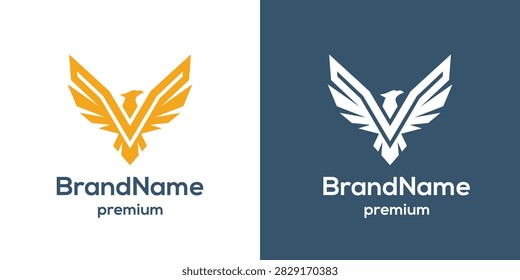 Winged logo for premium brand