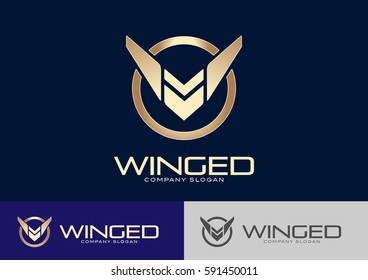 Winged Logo Template Design Vector 
