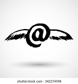Winged Mail, vector illustration
