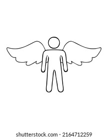 winged man icon vector illustration logo template