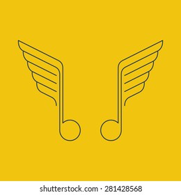Winged music note