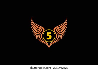 winged number 05 vector logo concept