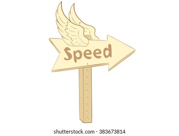 Winged road sign with Speed text