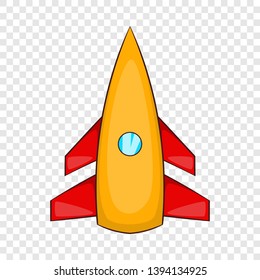 Winged rocket icon. Cartoon illustration of winged rocket vector icon for web