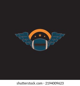 Winged rugby ball logo vector, suitable for rugby football, rugby ball team, game or related sport.