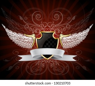 Winged Shield and Banner