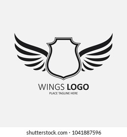 Winged shield black template