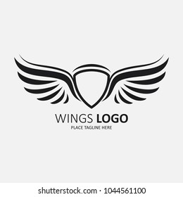 Winged shield black template