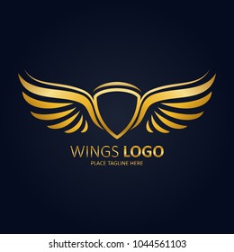 Winged shield golden template