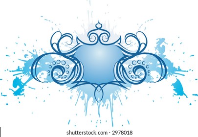 Winged shield graffiti grunge background.  A Winged shield graffiti grunge background. Grouped and in layers for easy editing. No meshes used.
