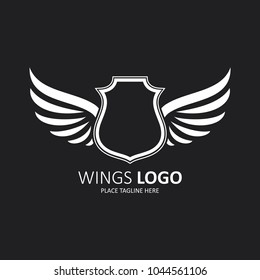 Winged shield white template