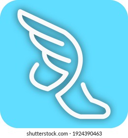 Winged shoe logo app icon line simple design vector wings