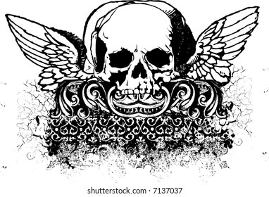 Gothic Coat Arms Skull Vintage Label Stock Vector (Royalty Free) 657471895