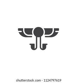 Winged Solar vector icon. filled flat sign for mobile concept and web design. Egyptian Hieroglyph simple solid icon. Symbol, logo illustration. Pixel perfect vector graphics