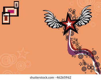 winged star background in vector format