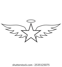 winged star icon vector design