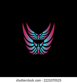 Winged star vector illustration design