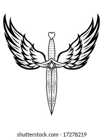 winged tattoo knife