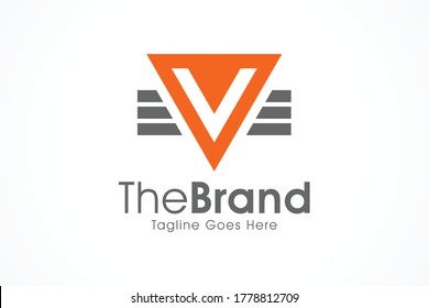 logotipo de la letra v del triángulo alado