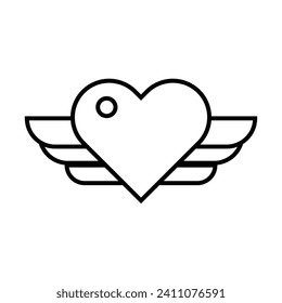 Winged valentine love calendar icon
