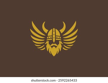 Winged Viking Helmet Logo – A Viking helmet adorned with wings, representing speed, valor, and mythology.