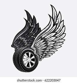 Winged wheel emblem