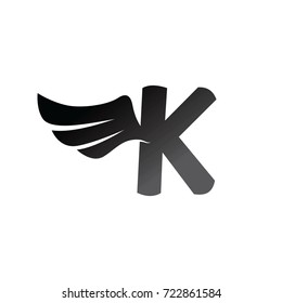 winged wing initial letter alphabet - aviator theme logo logotype template