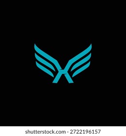Diseño de logotipo de letra X alada