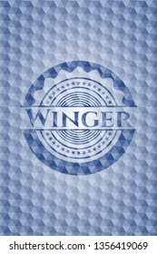 Winger blue hexagon emblem.
