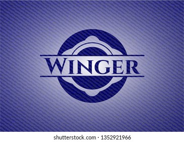 Winger emblem with denim texture