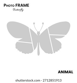Composición de marco de fotos inspirada en alas para un diseño limpio con temática de mariposa