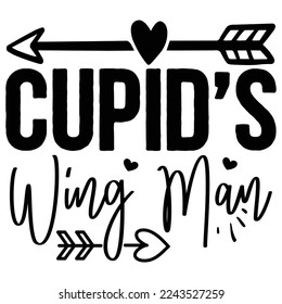 Cupid’s Wing-man T shirt design Vector File