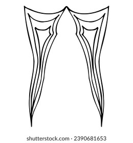 wings of abstract angular shape in black silhouette