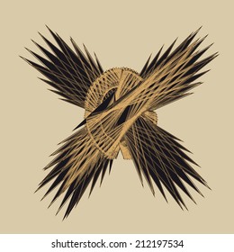 Wings, abstract drawing