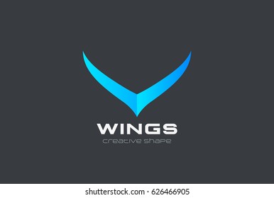 Wings abstract Fashion Logo design vector template.
Luxury style Logotype concept icon.