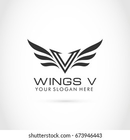 Wings Abstract Letter V Logo Template. Vector illustration Eps.10