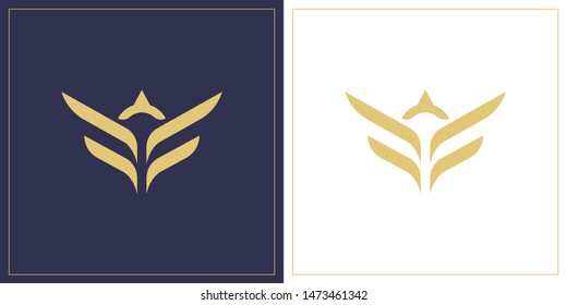 wings abstract logo design leter v