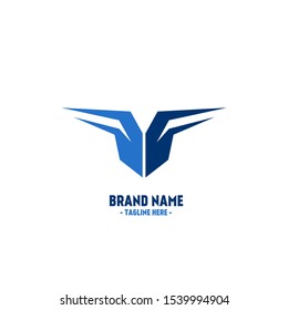 wings abstract logo unique for startup company