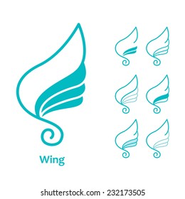 wings abstract logotype