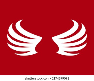 wings abstract luxury modern elegant logo design vector illustration template. animal bird, falcon, eagle, phoenix, fly concept icon badges