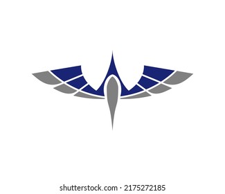 wings abstract luxury modern elegant logo design vector illustration template. animal bird, falcon, eagle, phoenix, fly concept icon badges