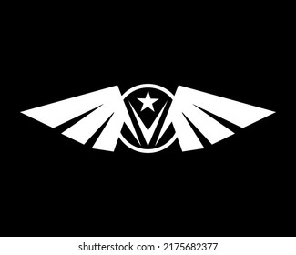 wings abstract luxury modern elegant logo design vector illustration template. animal bird, falcon, eagle, phoenix, fly concept icon badges