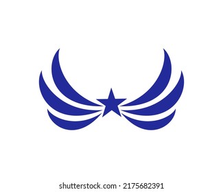 wings abstract luxury modern elegant logo design vector illustration template. animal bird, falcon, eagle, phoenix, fly concept icon badges