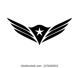 wings abstract luxury modern elegant logo design vector illustration template. animal bird, falcon, eagle, phoenix, fly concept icon badges